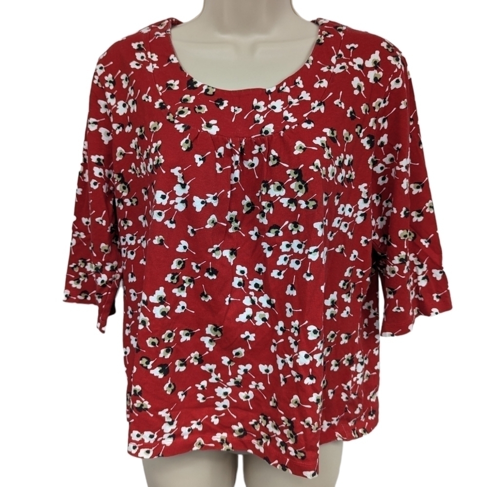 Kim Rogers Petite Floral Print Top Sz PL